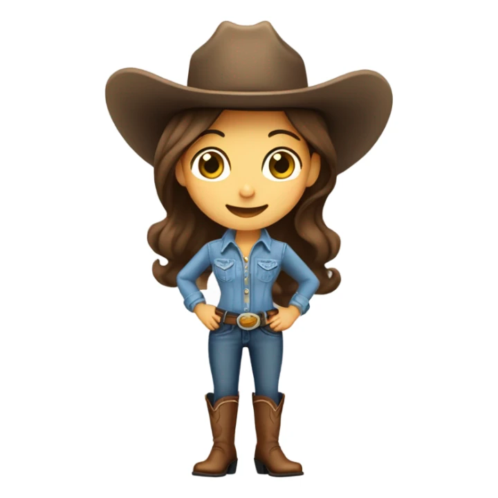 Cute brunette cowgirl  sticker