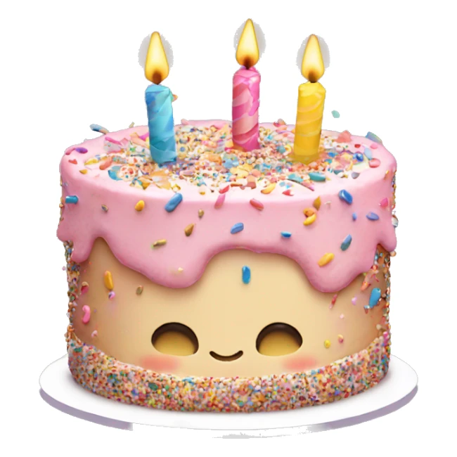 Cute birthday cake with lots of sprinkles  sticker