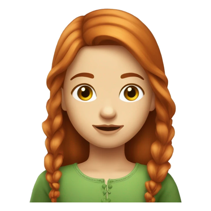 fille rousse cheveux long avec yeux verts et une fleur dans les cheveux sticker
