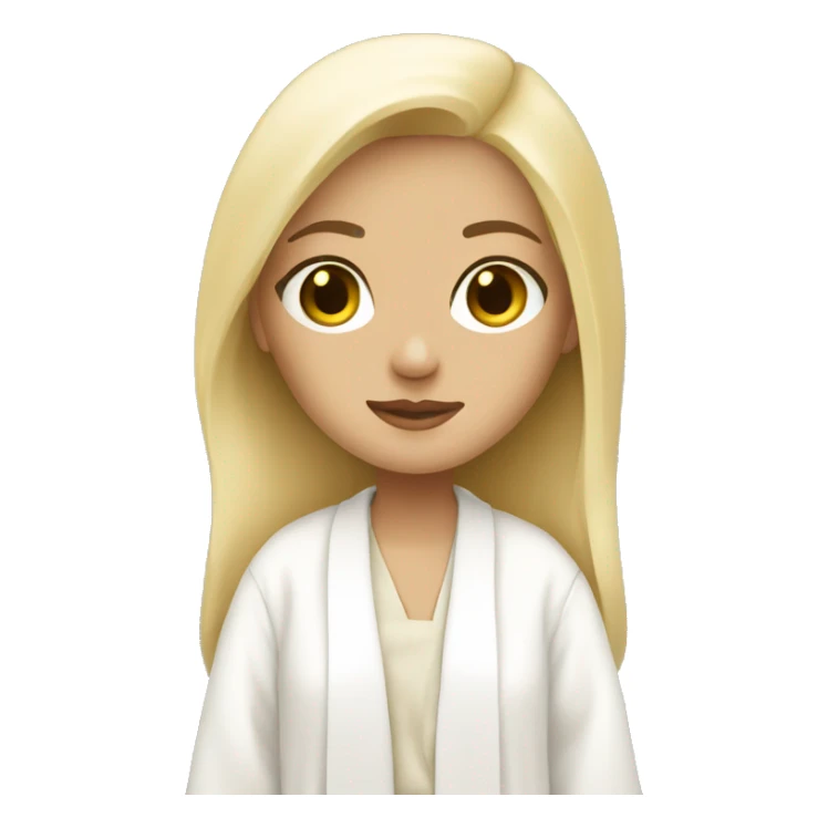Blonde clean Girl wearing a white robe sticker