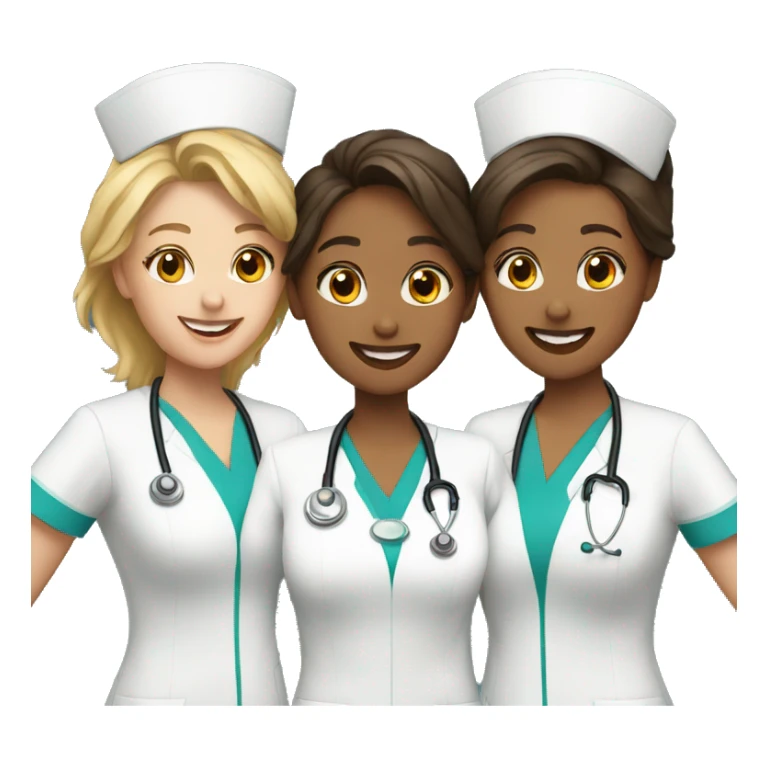 three female nurse friends sticker