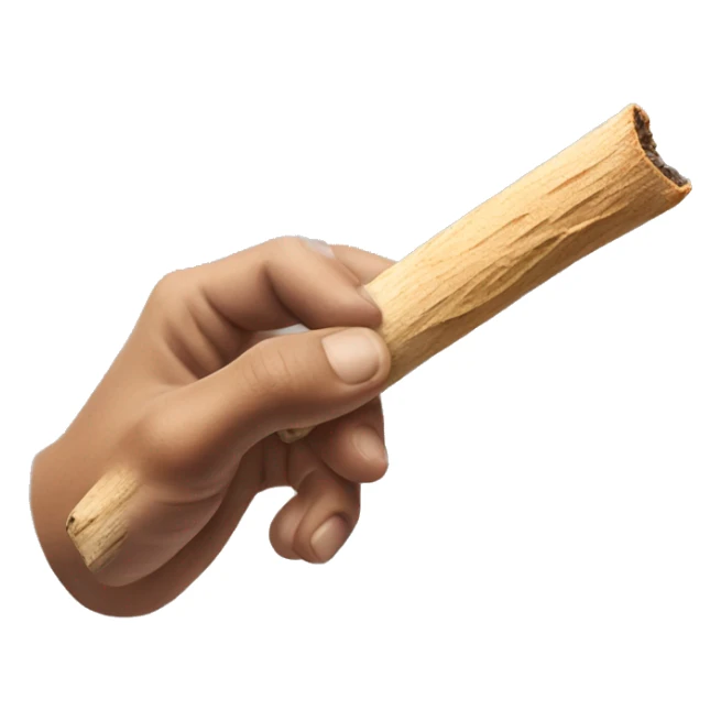 aesthetic hand holding smoking palo santo stick realistic soft textures sticker