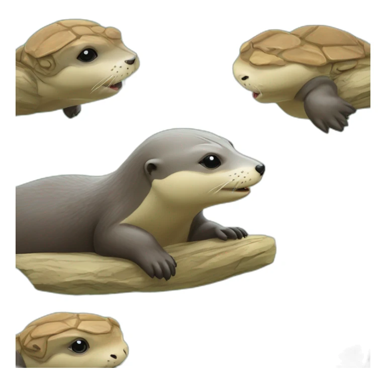 Loutre qui mange une tortue sticker
