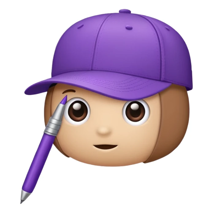 A plastic brown ball cap and the long rectangle purple. (With a pen) And looks like a BFDI style sticker