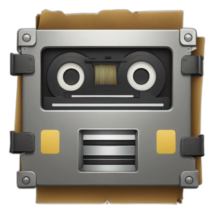 a vault with vintage VHS tapes around it sticker