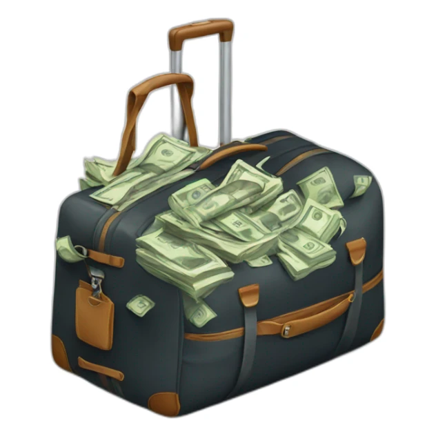 Travel bag full of money sticker