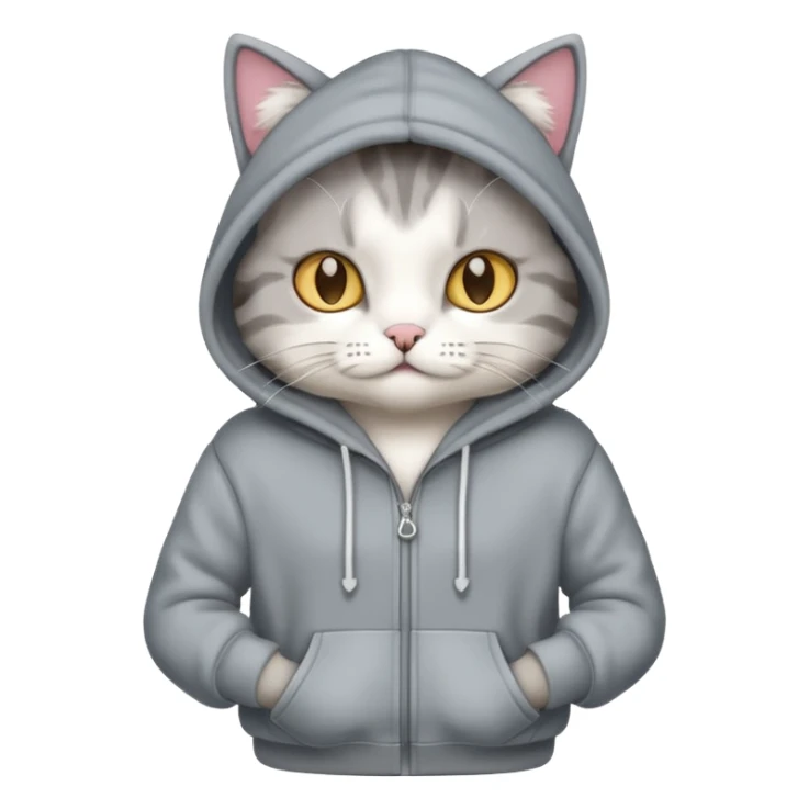 Cat wearing a hoodie sticker