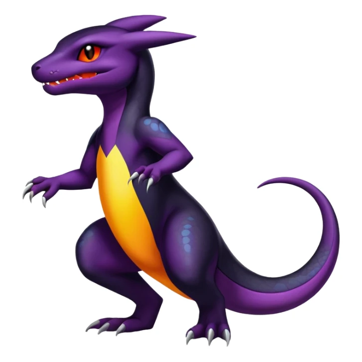 Shiny Salandit-Umbreon-Charmeleon-Fakémon-hybrid-creature (full body)  sticker