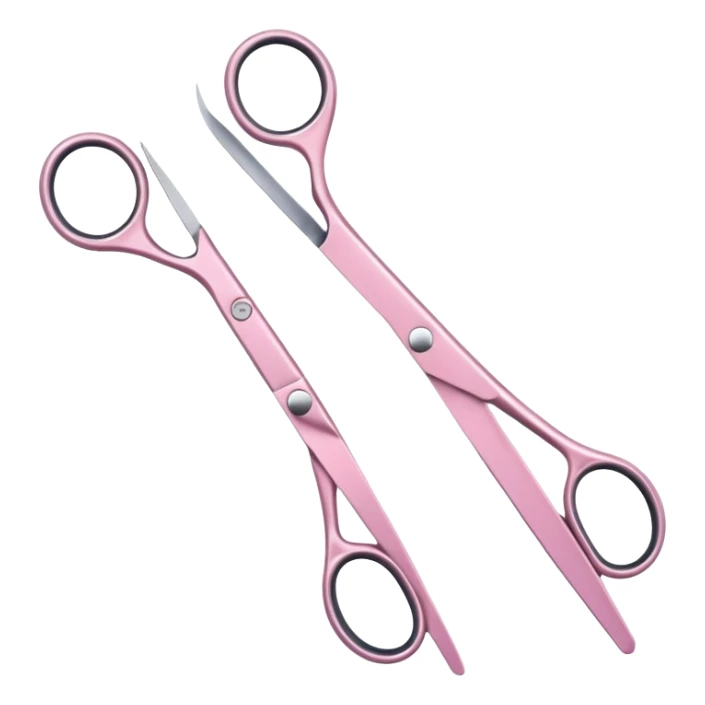 hairdressing scissors pastel pink shiny metal blades sticker
