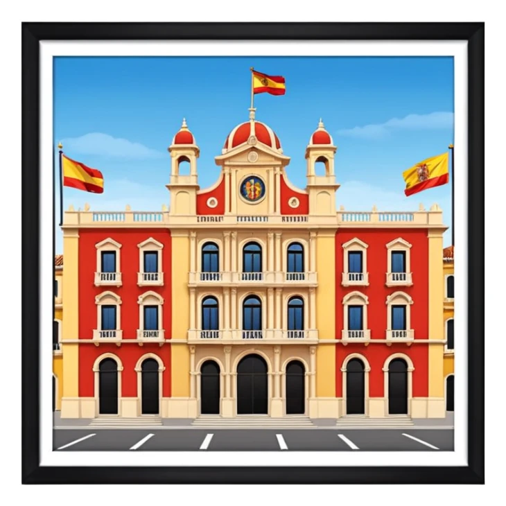 ayuntamiento con una bandera de españa sticker