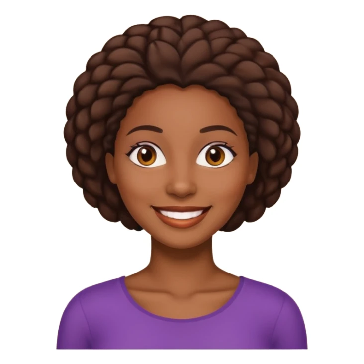 black african american woman, smiling sticker