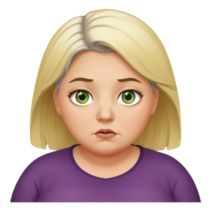 Overweight, blonde and grey haired female with golden green Hazel eyes having a bad week rolling eyes animated sticker