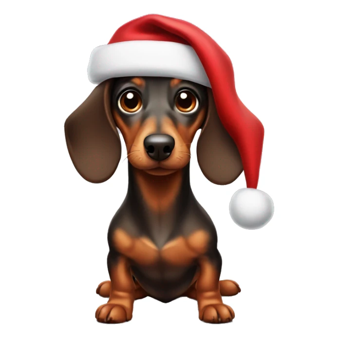 dachshund with Santa hat sticker