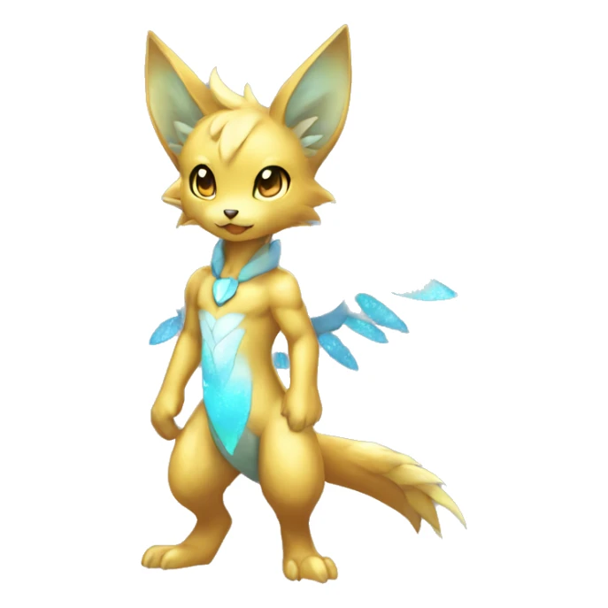 a anthro chibi-style shiny sparkle-Fakémon-hybrid full body sticker