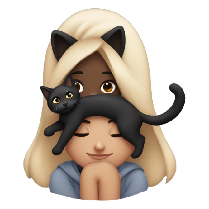 Girl Cozy with black cat  sticker