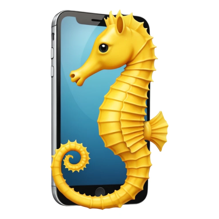 Yellow seahorse in the iPhone sticker