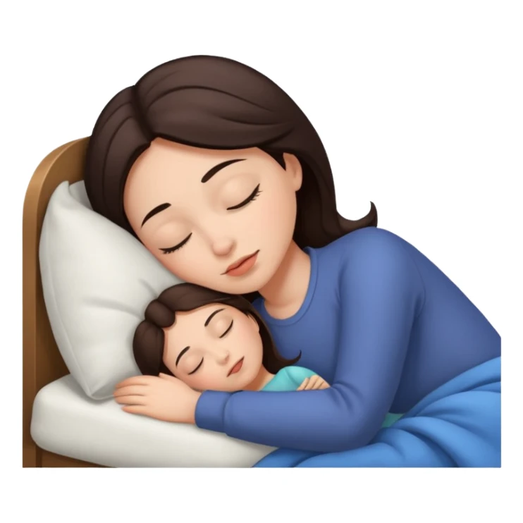 Girl with dark brown hair is sleeping  sticker