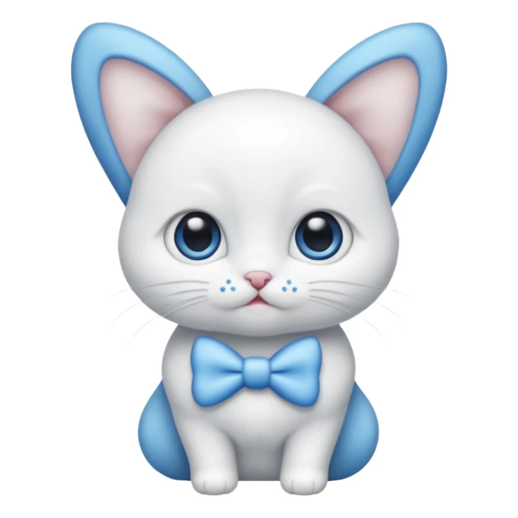 Bébé chat blanc et blanc avec noeud papillon bleu sticker