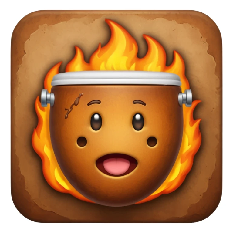 poop emoji in a fiery toilet sticker