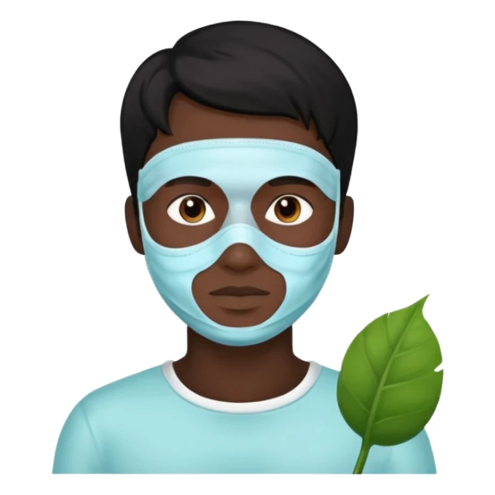 black hair man, Skincare  mask sticker