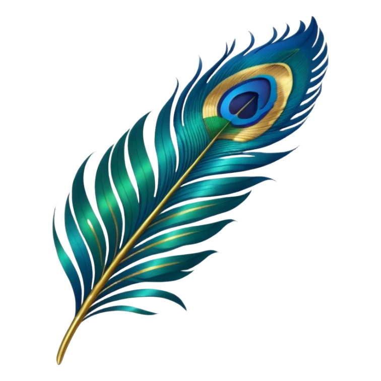 Make an peacock feather emoji. Like the reference image there is an peacock feather  sticker