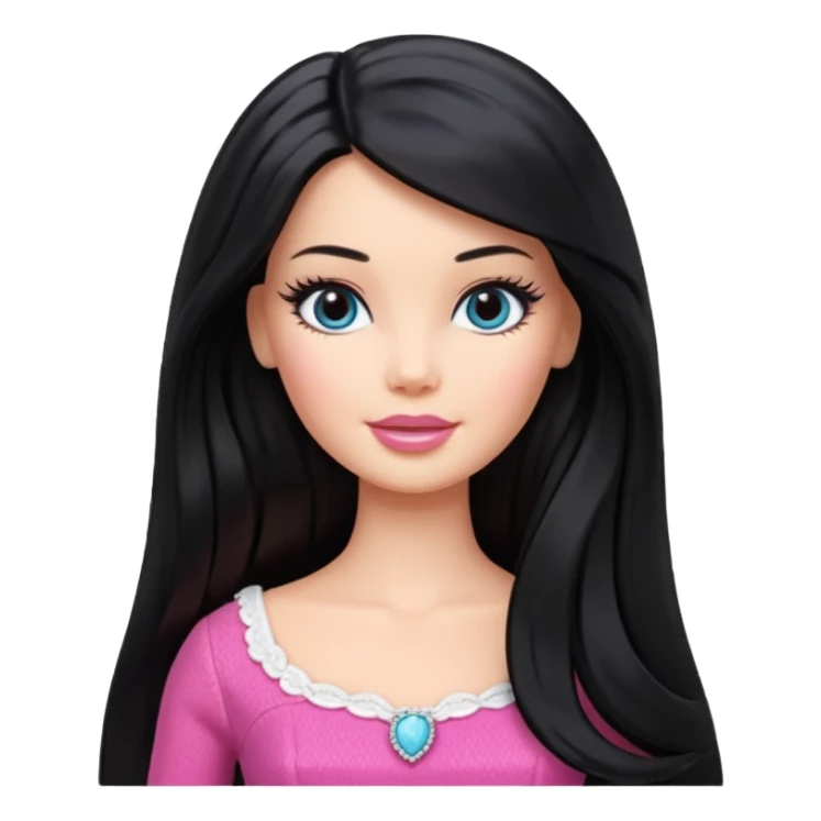 Barbie with long black hair sticker