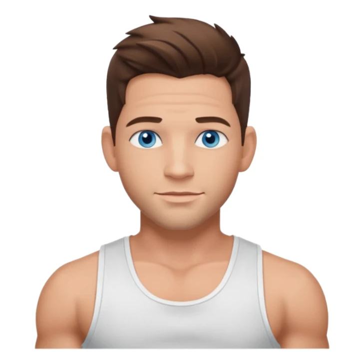 Jeff Timmons blue eyes, brown hair, white tank top sticker