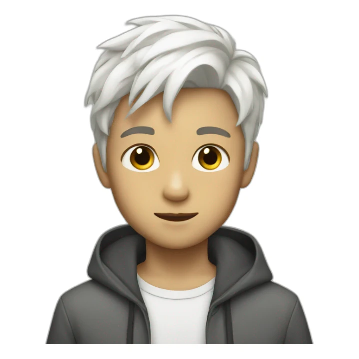 Young boy with white hair sticker