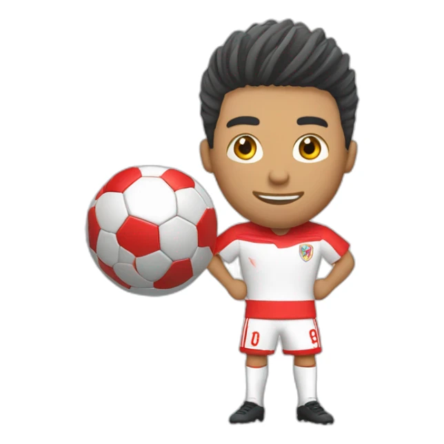 Hincha de futbol de rojo y blanco sticker