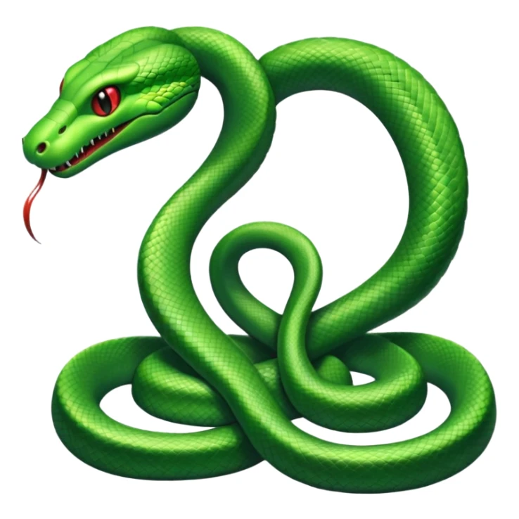 Two green snakes tangled at their tails, facing each other, hissing sticker