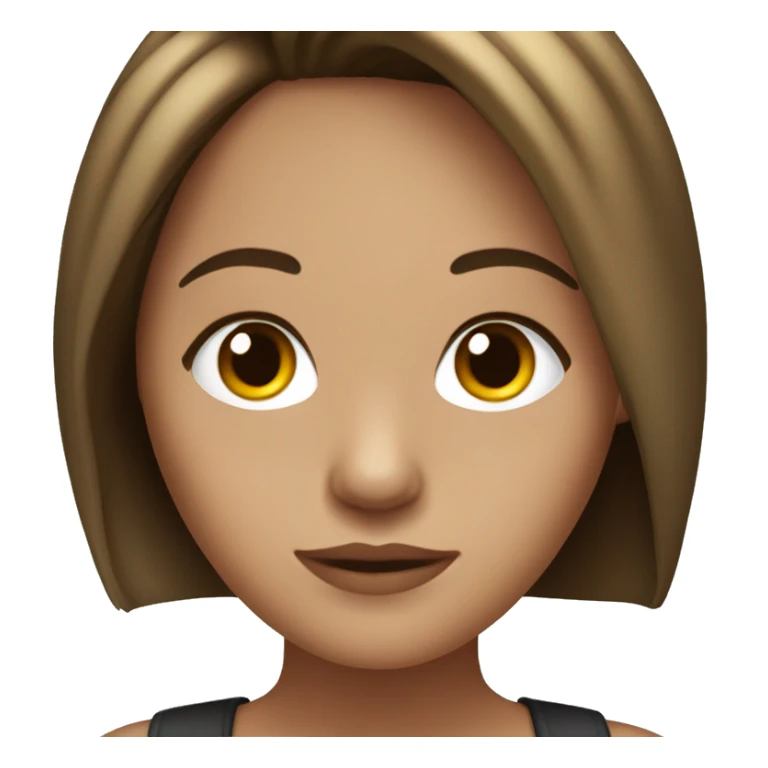 avatar de una chica de ojos marrones oscuro y pelo negro corto bob sticker