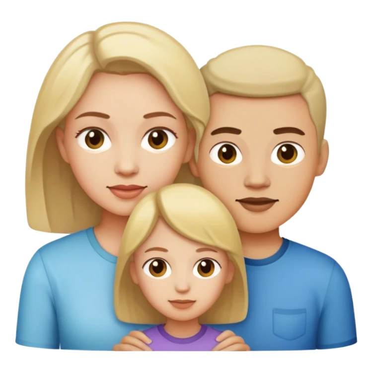 Mom with girl and boy sticker