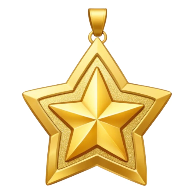 a glittery golden star-shaped medal  sticker