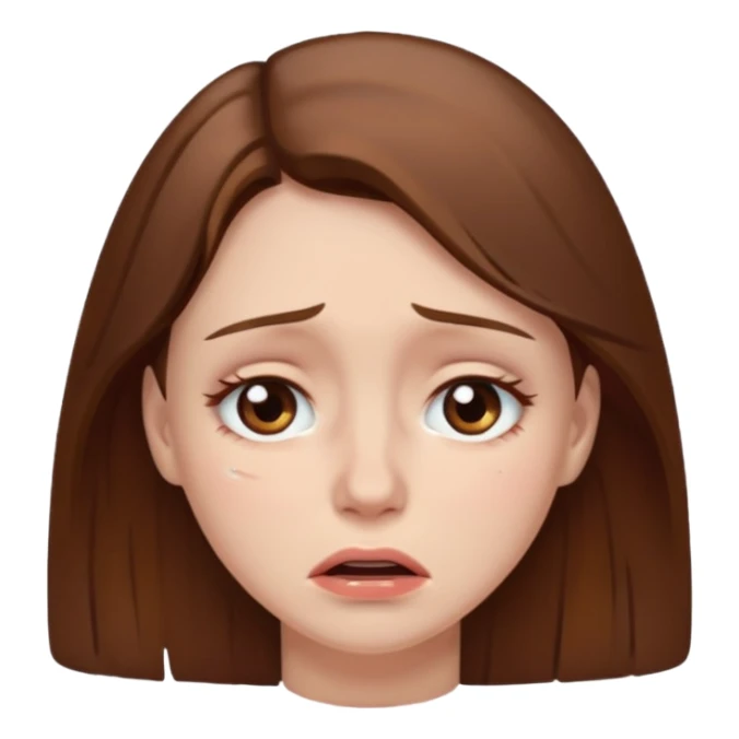 brown eyes brown hair women crying  sticker