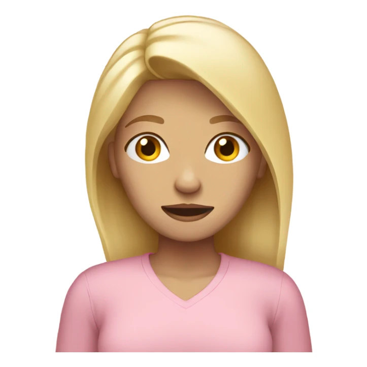 blonde woman. crying . light pink shirt  sticker