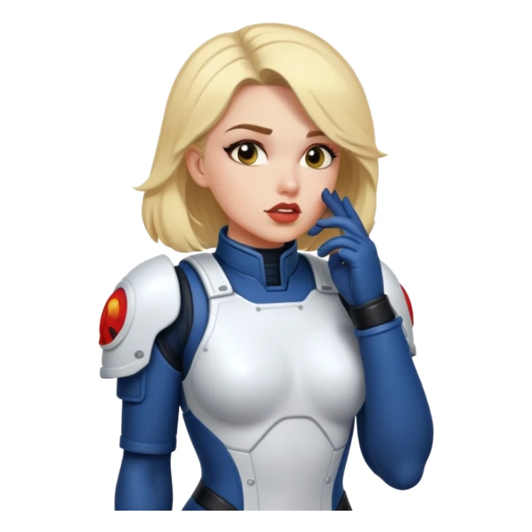 woman space marine in bodysuit whispering sticker