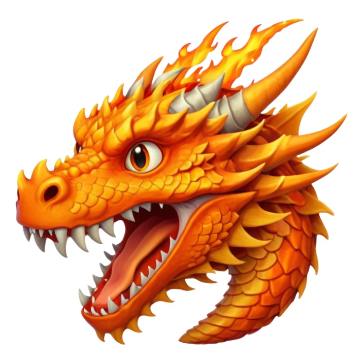 A dragon head with flames coming out of its mouth sticker