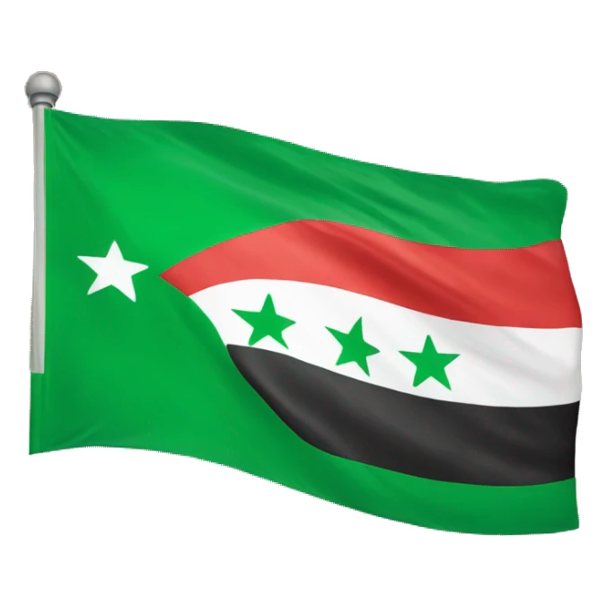 Free Syrian Flag with green on top and 3 red stars in middle sticker