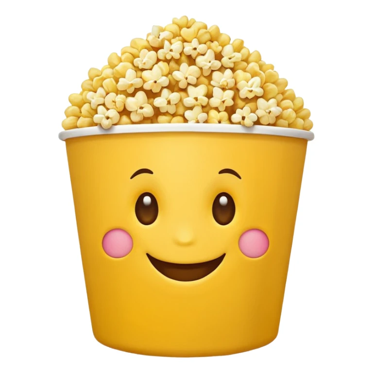 Smiling Emoji with 👀 for eyes and is eating popcorn 🍿 sticker