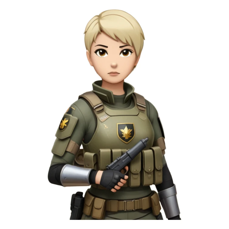 Her armor and uniform likely have a rugged, military aesthetic, with tactical gear strapped across her torso—ammo pouches, communication equipment, and maybe even battle insignia that mark her experience. Her face? Sharp, determined, perhaps framed by short-cropped or tied-back hair for practicality in combat. A scar or a tough expression could reinforce her hardened persona.

Now, her tank—a true beast of war. It should look menacing, reinforced with extra armor plates, rugged treads grinding over battlefield terrain. Weathered with scratches and battle marks, yet formidable. Does she personalize it? Maybe a signature emblem or some painted slogans—proof that she dominates the war zone with style.

Adding dynamic elements like dust kicking up from the tank’s movement, sparks from weapon fire, or an intense battlefield backdrop would enhance the energy. Let me know if you want to refine certain aspects or brainstorm alternative looks! sticker