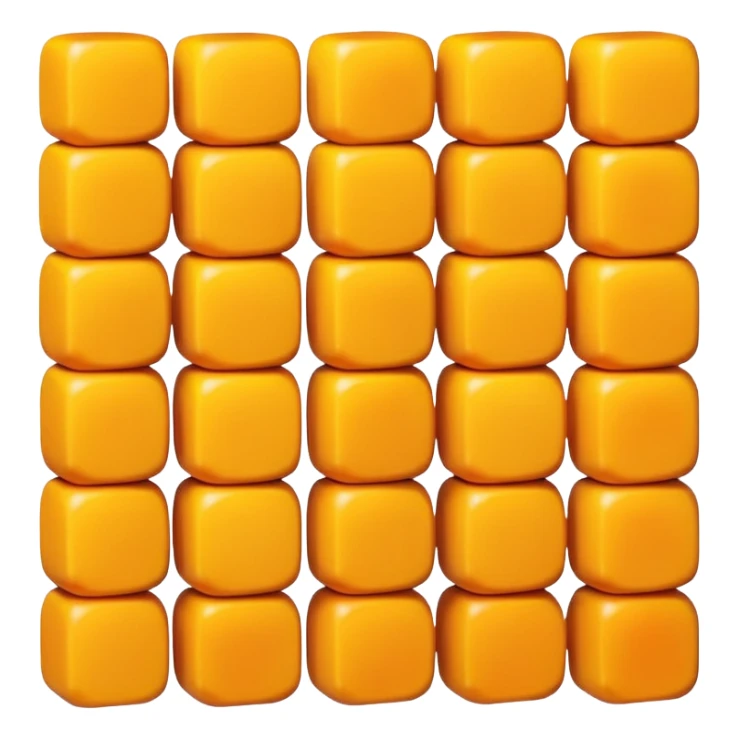 clean grid of mango cubes, minimal, flat, bright yellow-orange, no face, no background, not a character sticker