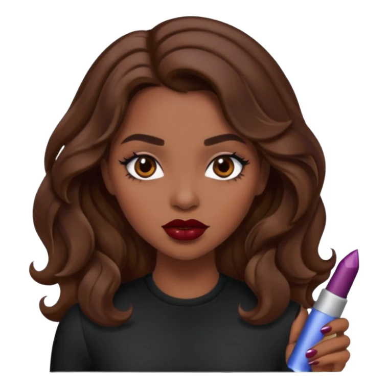 Baddie girl with brown weavy hair sticker