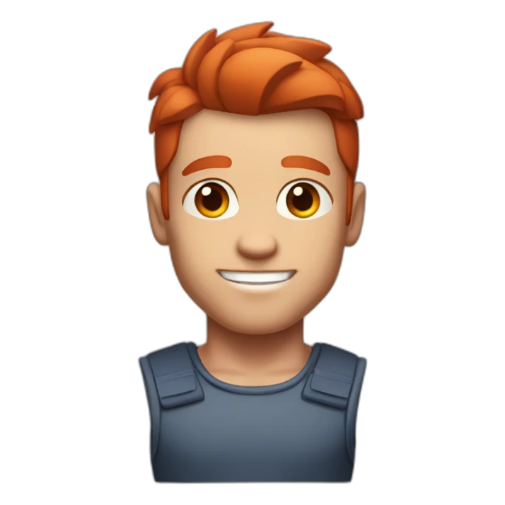 Muscle man blue eyes neat red hair sticker