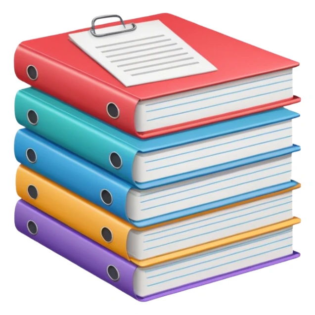stack of documents colors sticker