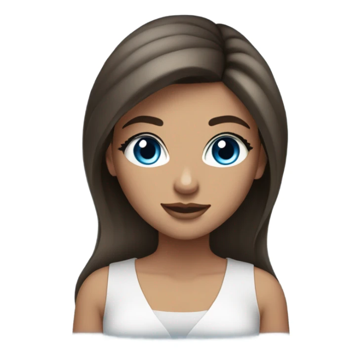 Brunette girl with a blowout, blue eyes, long lashes sticker