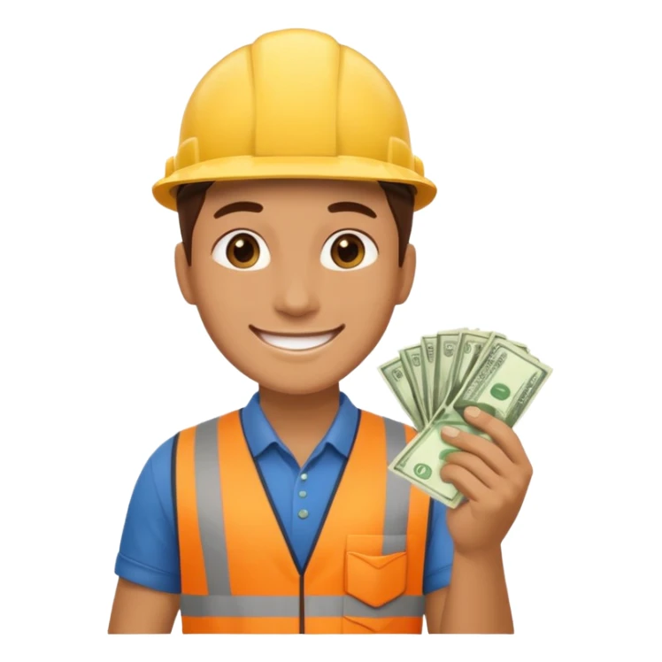 landscaping company employee with money sticker