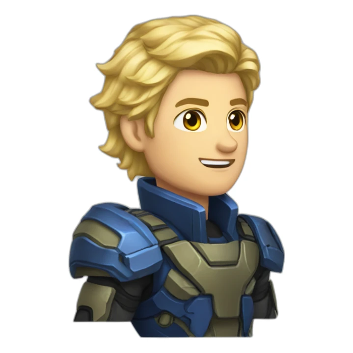 starcraft blonde hair marine male sticker