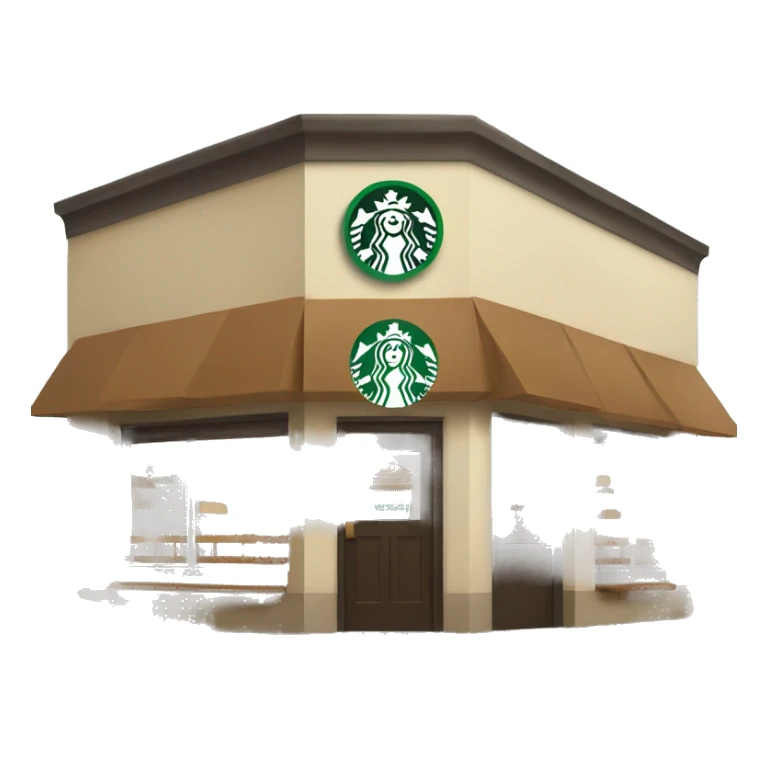 One coffee shop building with one starbucks logo no fonts sticker