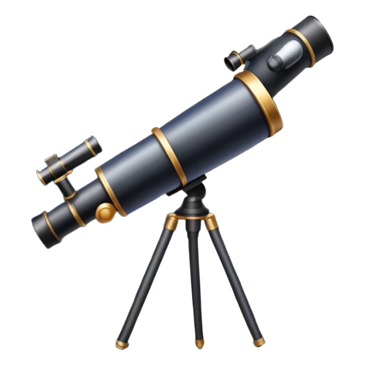 An icon featuring a telescope, stars, and a planet, symbolizing astronomy. The design includes a crescent moon, distant galaxies, and constellations, representing the study of space and celestial bodies. Transparent background highlights the exploration of the universe and cosmic phenomena. sticker