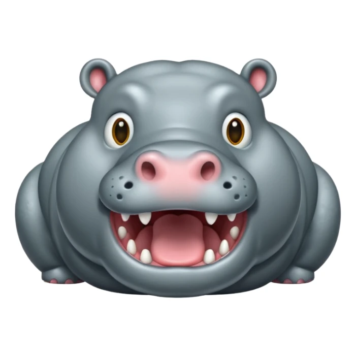 hungry hippo with an open mouth sticker